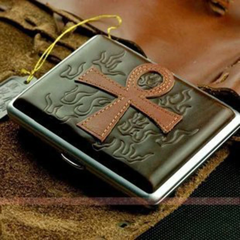 Чехол для хранения сигарет из искусственной кожи ультратонкий металлический