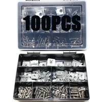 new 100pcs boxed u shaped nutstainless steel bolt fasteners clip bolts and nuts for car interior panel high quality m5 m6
