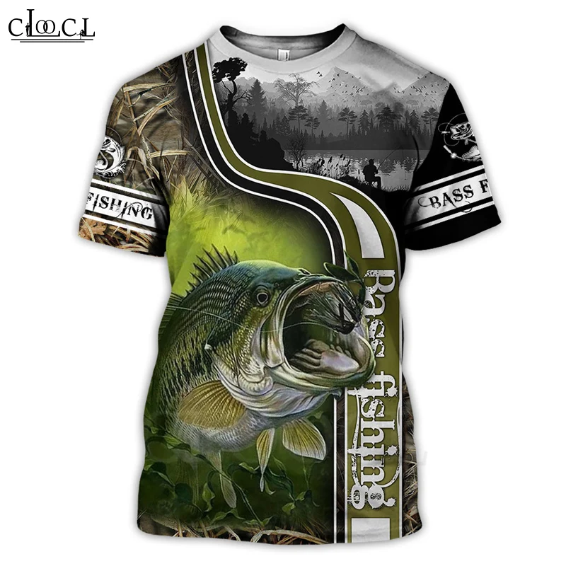 Новинка Мужская футболка CLOOCL с 3D принтом Love Fishing модная рубашка в стиле Харадзюку