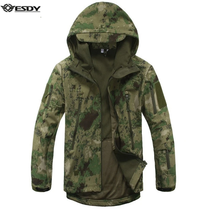 

Новая камуфляжная одежда ESDY, военная тактическая куртка, мужское водонепроницаемое ветрозащитное теплое пальто, камуфляжная ткань