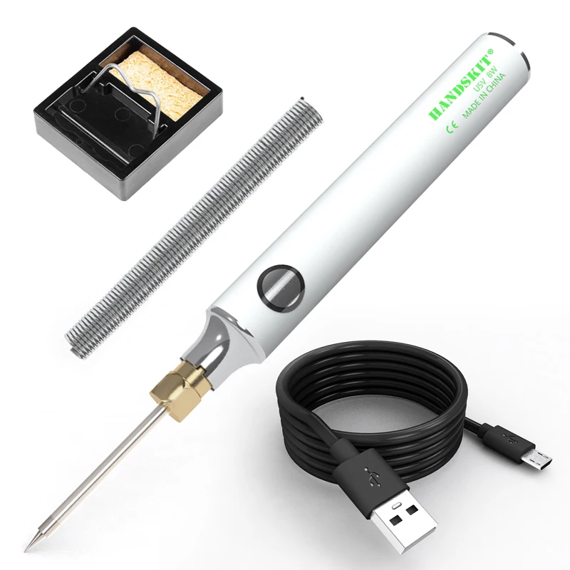 

Handskit Solder iron USB Soldering Iron Electric 8W 5V Tin Soldering Iron with regulator wired Kit soldering stand