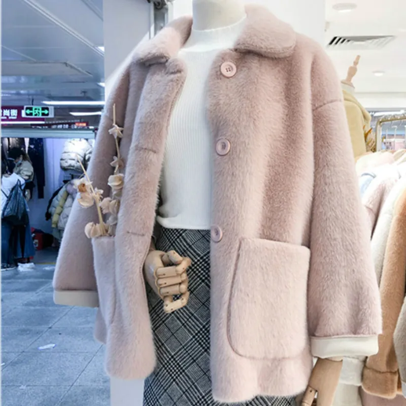Фото Осенне-зимняя куртка из искусственного меха норки пальто женские короткие