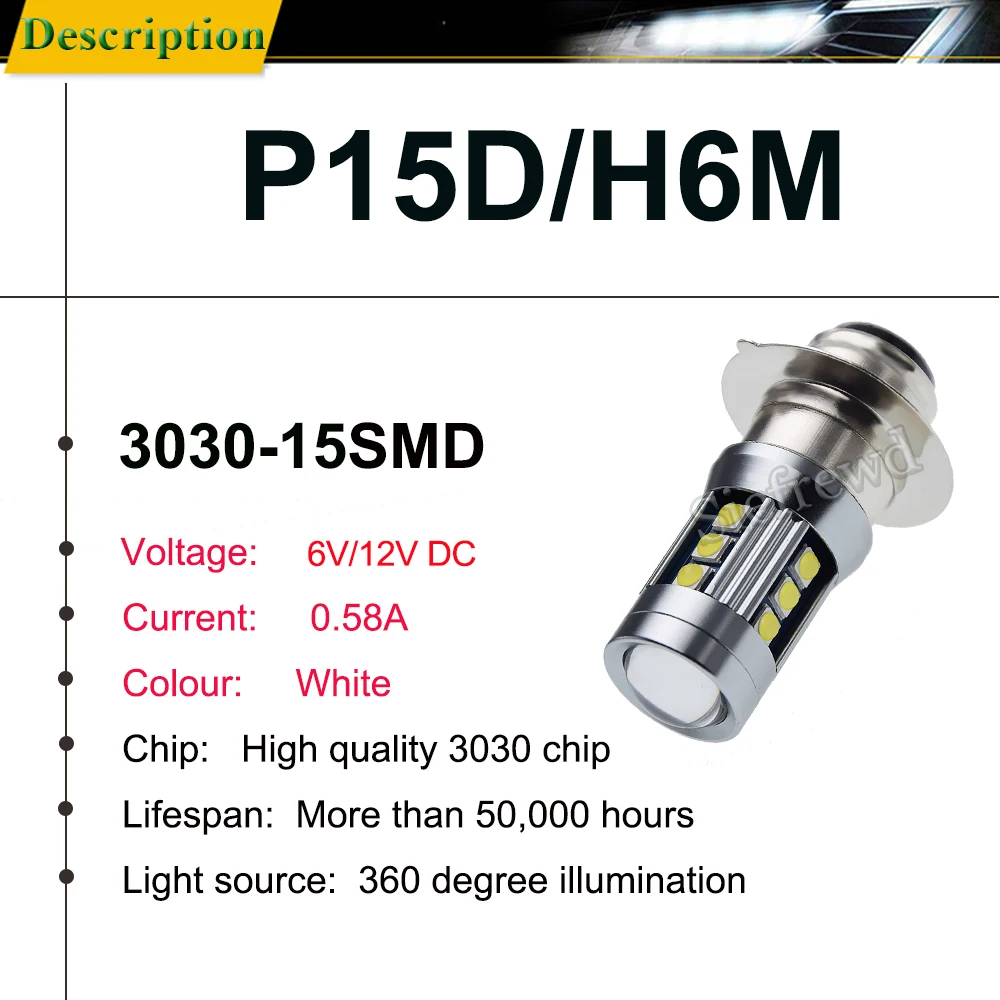Светодиодная лампа для передних фар H6M P15D-25-1 PX15D T19 2 шт. двухлучевая фара мотоцикла