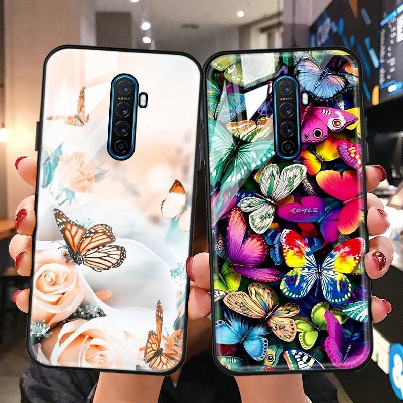 

Case For Oppo Reno 2Z 10X 4 SE Pro Cases Tempered Glass anti-drop For Oppo Realme XT X7 V5 V3 V13 C3 C21 C20 Glass Painted Cover