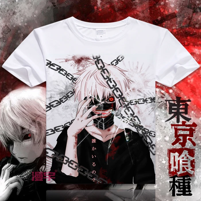 Токийский Гуль косплей Футболка Кен канеки японское аниме мультфильм Печатные