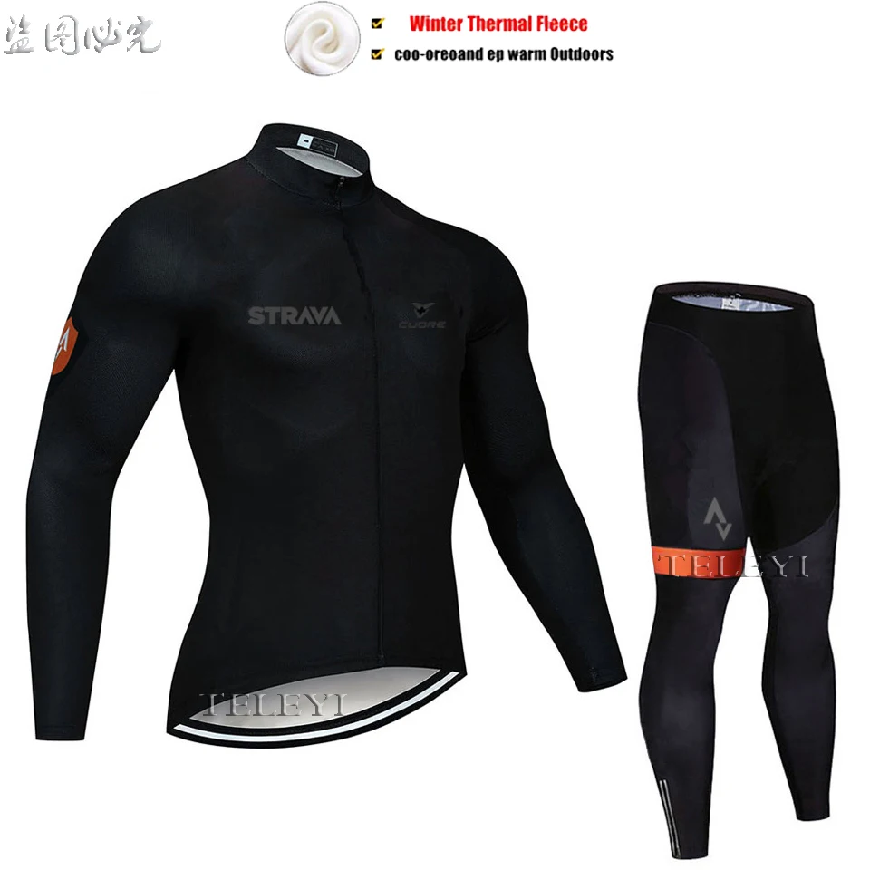 3 STRAVA Зимняя Теплая Флисовая футболка с длинными рукавами для велоспорта, Мужская одежда, одежда для велоспорта, одежда для велоспорта, Майо Ropa Ciclismo - Цвет: 3