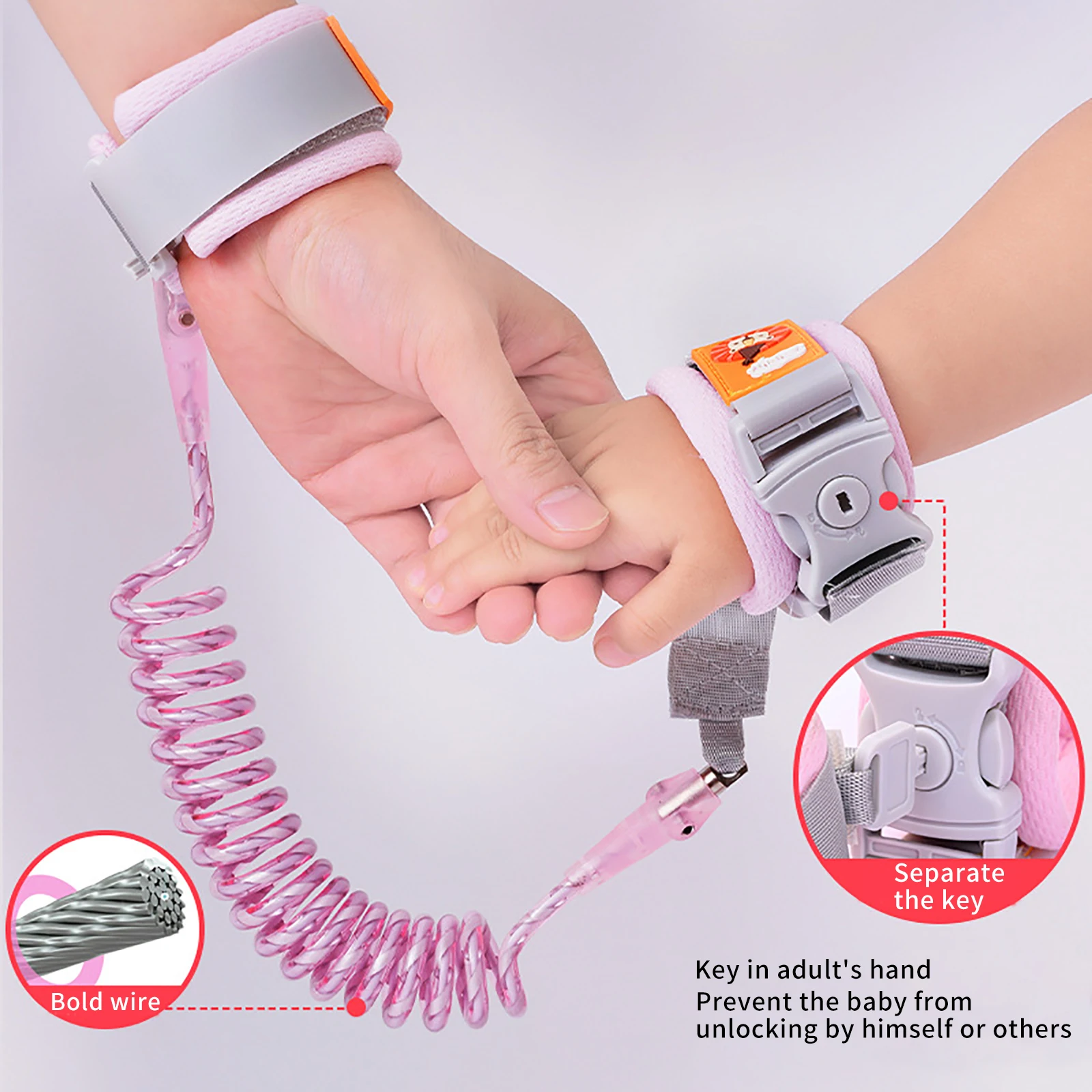 

Safety Harness Toddler Leash Outdoor Walking Hand Belt Child Wristband Strap Link Traction Rope Baby Kids Anti-Lost Wrist Strap