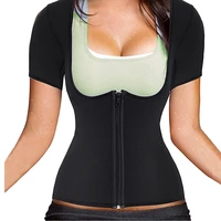 women body hot slimming redu sweat vest sleeves shirt corset sauna suit shaper neoprene corsets sport running sweating material