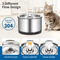 pet intelligent feeders cat puppy smart electric circulating water led light all steel water dispenser without adapter