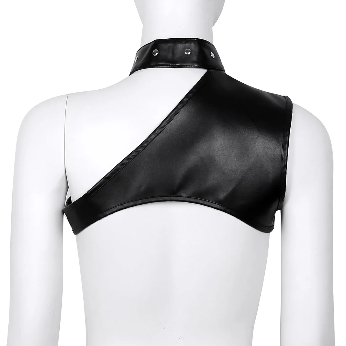 TiaoBug Women Brown Faux Leather One Shoulder Adjustable Steampunk Gothic Chest Harness Corset Bustier Costume Accessories