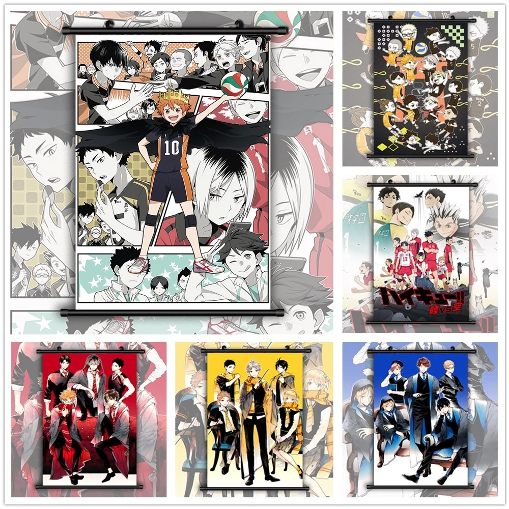 Haikyuu! Аниме Манга HD печать плакат прокрутка|Рисование и каллиграфия| |