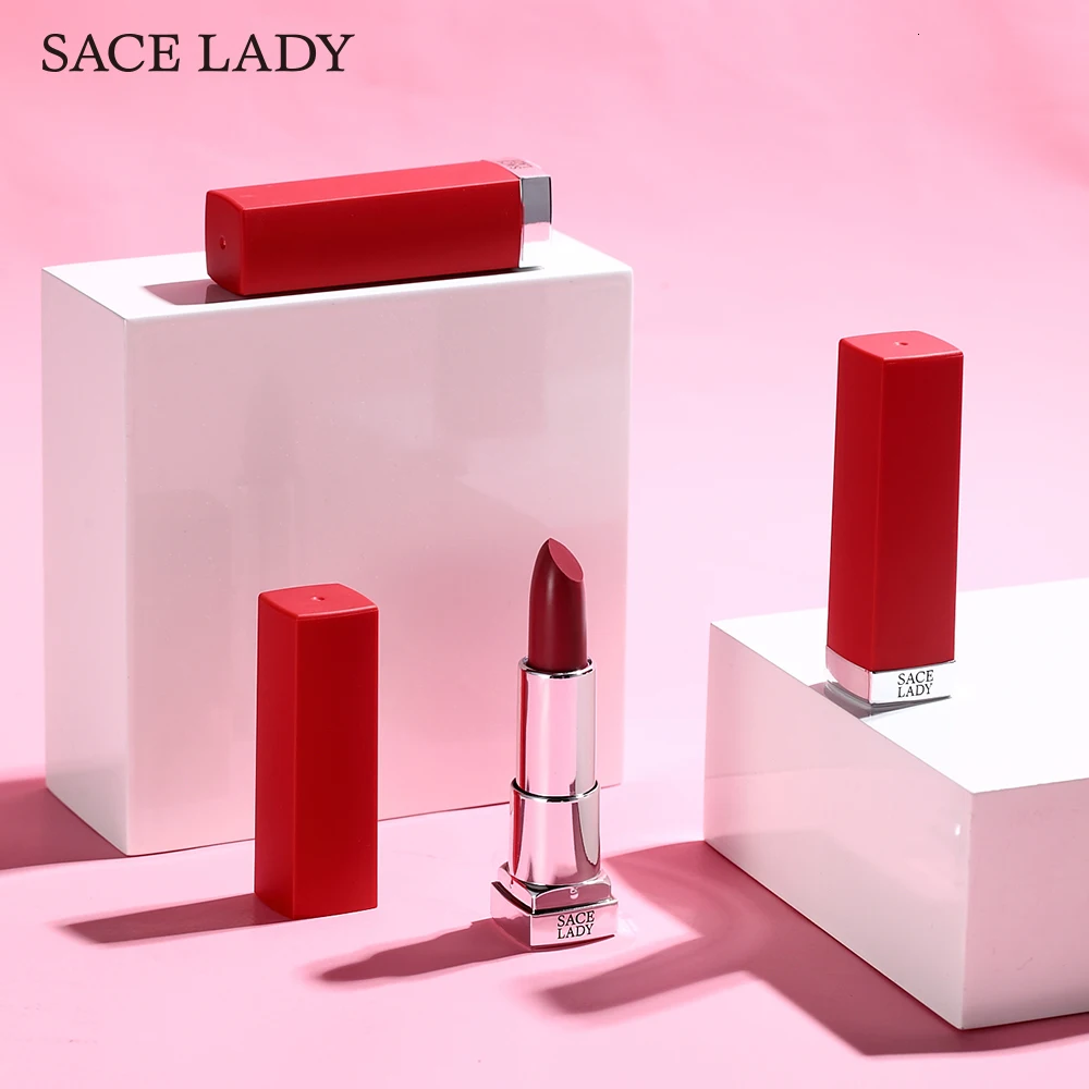 

SACE LADY Charm Silk Matte Lipstick Makeup 9 Colors Waterproof Long-lasting Nude Lip Stick Make Up Natural Lips Beauty Cosmetic