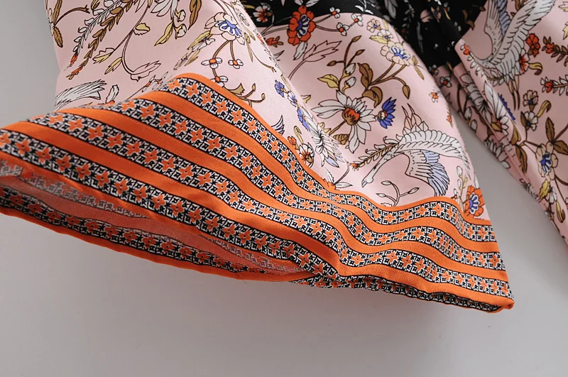 Женское богемное кимоно с цветочным принтом V образным вырезом и рукавами