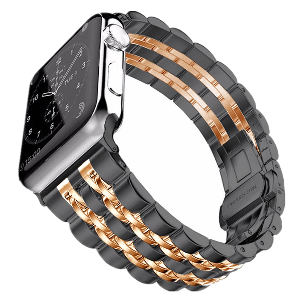 Ремешок из нержавеющей стали для iwatch series 5 4 40 мм 44 браслет наручных часов apple watch 3 2