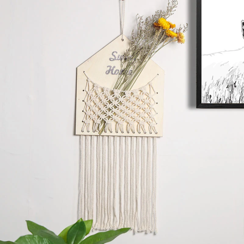 

Плетеные украшения ветровой гобелен, ручная работа, настенные подвески для спальни, карманные плетеные Гобелены с кисточками, Декор для дом...