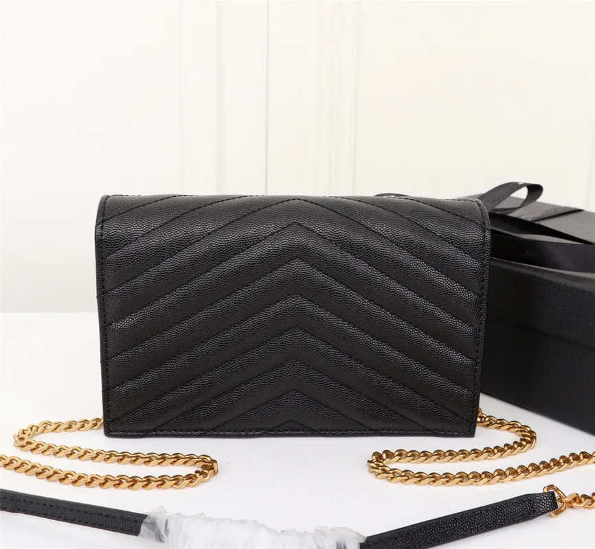 

Bag women new fashion casual chain bag V pattern caviar leather bag versatile single shoulder messenger bag women