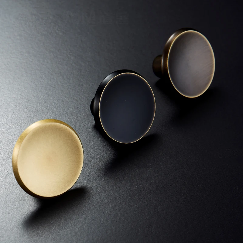 Золотые латунные круглые дверные ручки шкафа и для мебели ящика выдвижные 33