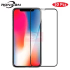 50 шт. полное покрытие закаленное стекло для iPhone 11 Pro Max X XS Max XR 6 6s 7 8 Plus SE 2020 5S 5C Защитное стекло для экрана