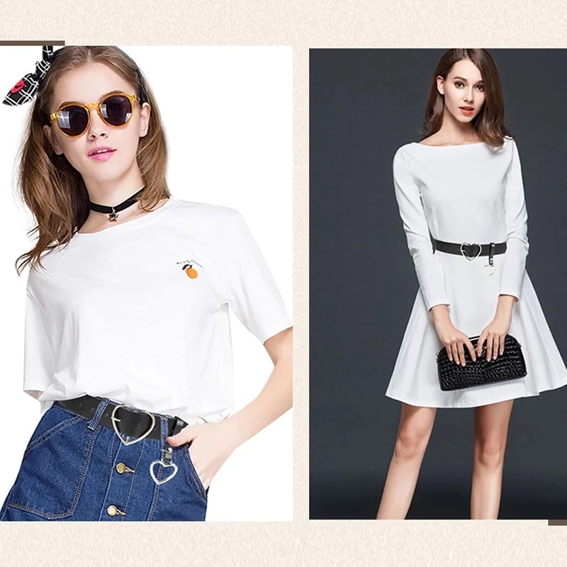 

Fashion Women PU Leather Belt Heart Female Cute Black Harajuku Belt Ladies Pants Party Dress Heart Belts For Jeans