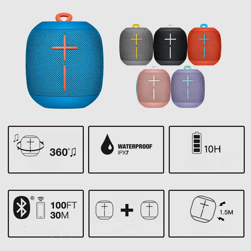 Миниатюрная Беспроводная Bluetooth Колонка Logitech UE Wonderboom с тяжелыми басами