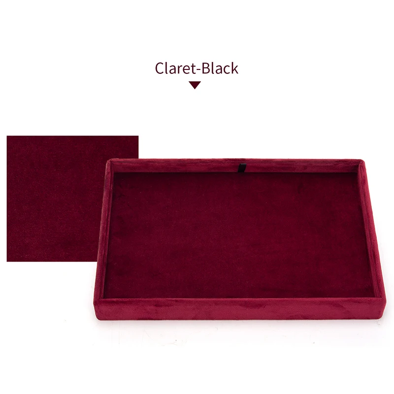 4PCS Velvet Double Sided Jewelry Empty Plate Femal Earring Pendent Bracelet Watches Display Jewellery Organizer Trays