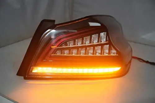 2 Pieces For SUBARU Impreza WRX Taillight Year LED Tail Lamp Rear Back Light Dark Red Housing Clear Len