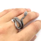 Женское кольцо в стиле ретро, регулируемое кольцо со змеиным узором