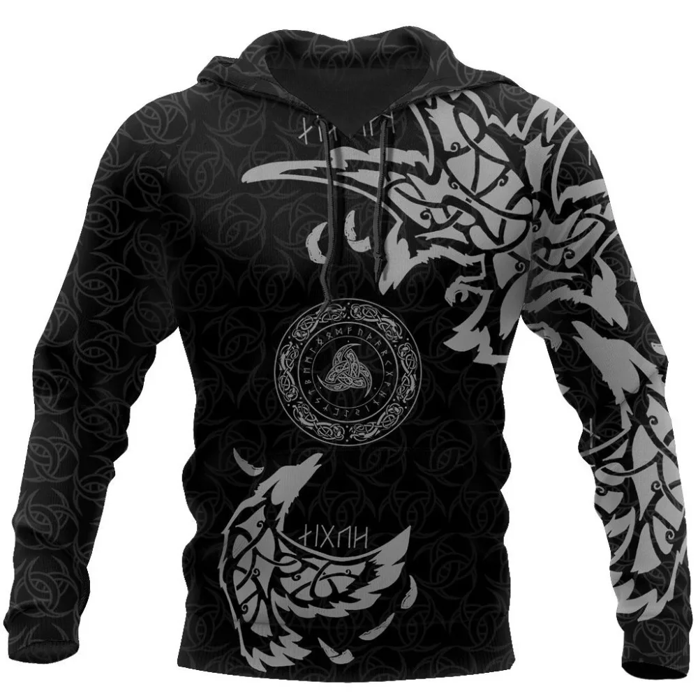 

Viking Tattoo All-Over Print 3D Hoodie Harajuku Fashion Sweatshirt Unisex Casual Tops