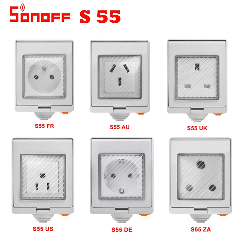 Умная водонепроницаемая розетка SONOFF S55 с Wi Fi таймером уличный переключатель