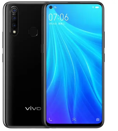 8G 128G black Мобильный телефон vivo Z5x, 6 ГБ, 64 ГБ, четыре ядра, 6,53 дюймов, Snapdragon 710, 16 МП, двойная камера, 5000 мАч, аккумулятор, сканер отпечатков пальцев, смартфон - Цвет: 8G 128G black