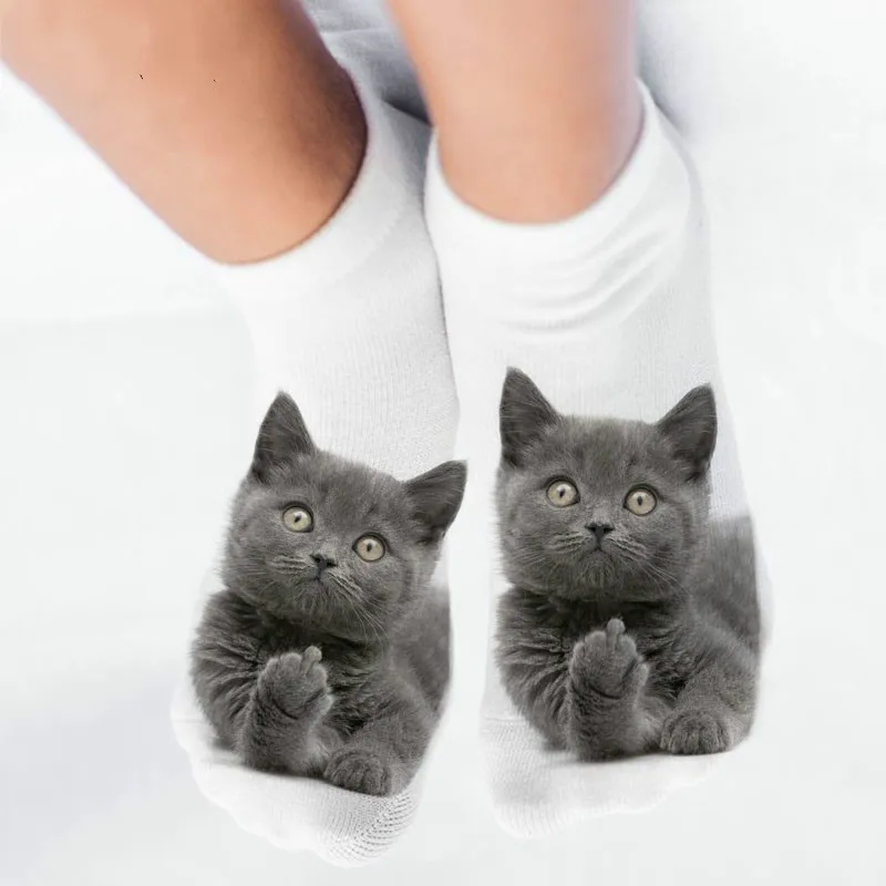 

Women's Funny Animal Cute 3D Print Socks Women Ankle Socks Unisex Socks Hot Women Fashion Sox Cartoon Cat for Female