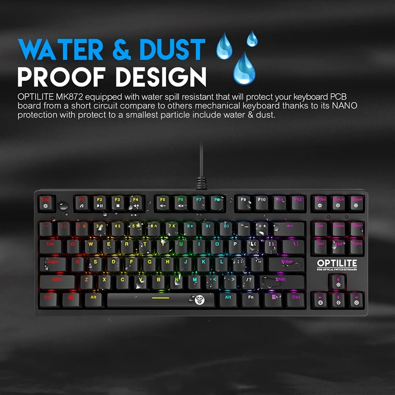 Игровая клавиатура Fantech MK872 RGB с подсветкой оптический переключатель