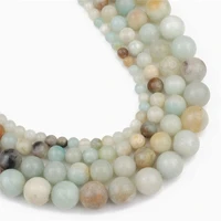 2021 jewelry accessories natural round loose spacer multi colored amazonite beads
