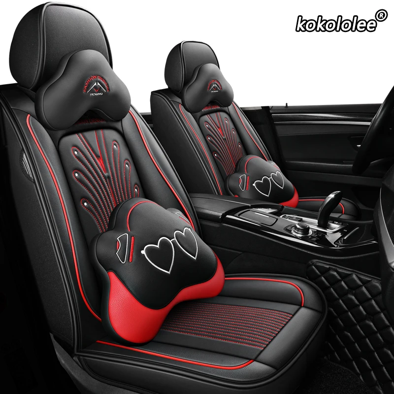 Кожаный чехол для автомобильного сиденья kokololee vw golf 4 5 6 Volkswagen polo sedan 9n passat b5 b6 b7 Tiguan