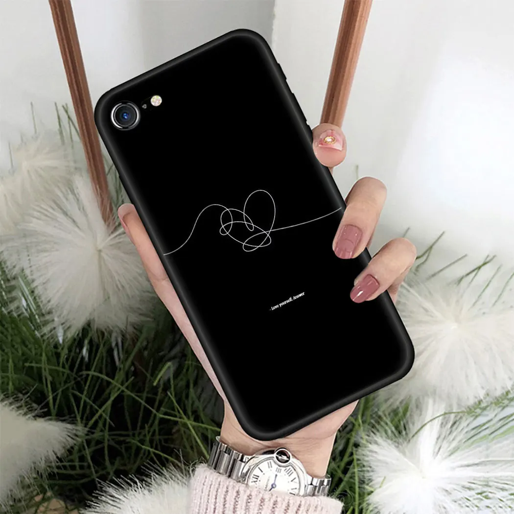 Мягкий силиконовый чехол для iPhone 11 Pro Max XS XR X SE 5 5s 7 8 6 6s Plus черный телефона Suga K Pop Min