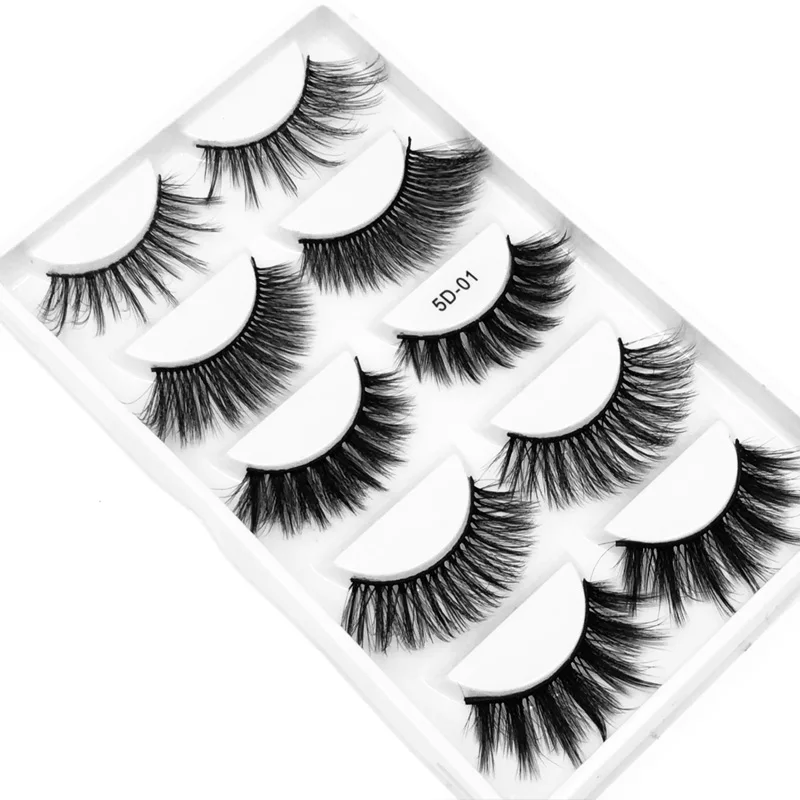 Ресницы из натуральной густой норки 5 пар в коробке естественный &quotнюд&quot макияж