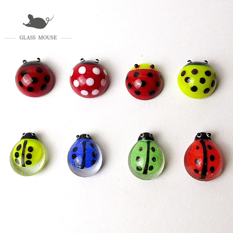 

8 шт., декоративные мини статуэтки божьей коровки с плоским дном