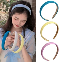 2021 candy color bezel head hoop sweet padded headband for women thick sponge non slip hair hoop hairband hair accessories