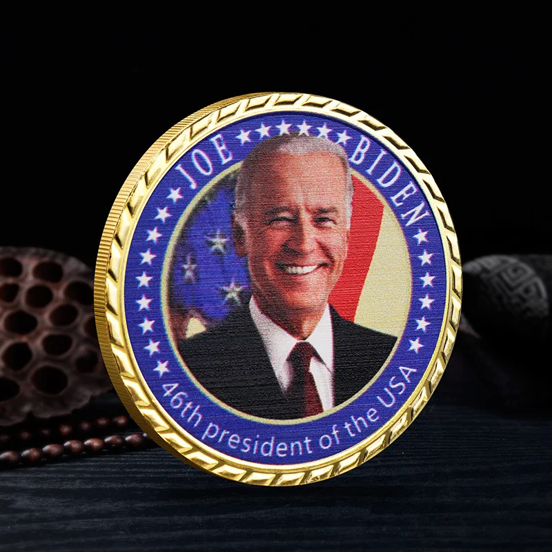 

46th President of The United States Joe Biden Collectible Gold Plated Souvenir Coin Ridin with Biden Commemorative Coin