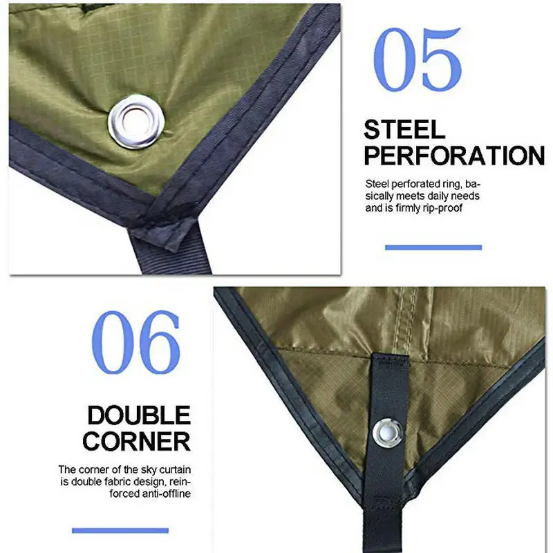 

350x280cm Waterproof Tarp Tent Shade Outdoor Camping Hammock Rain Fly UV Garden Awning Canopy Sunshade Ultralight 5 Colors