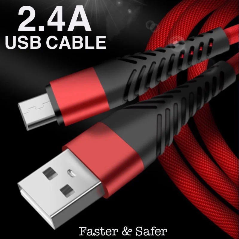 Русалки 2.4A Micro USB кабель для быстрой зарядки 1 м 2 3 Дата провод samsung huawei Xiaomi iPhone Шнур