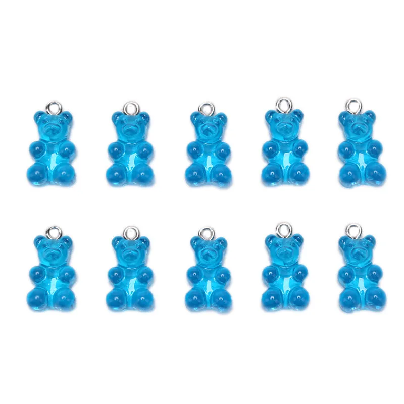9 10 шт., хит, новинка, модные милые шармы Gummy Bear, плоская задняя часть, Полимерные Подвески, ожерелье, подвеска, серьги, подвески для украшения своими руками 1*1,7 см - Цвет: 9
