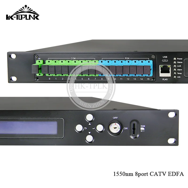 CATV EDFA Волоконно-оптический усилитель 1310/1490/1550 WDM нм 1U 8 портов * 17 дБм SC/APC SC/UPC