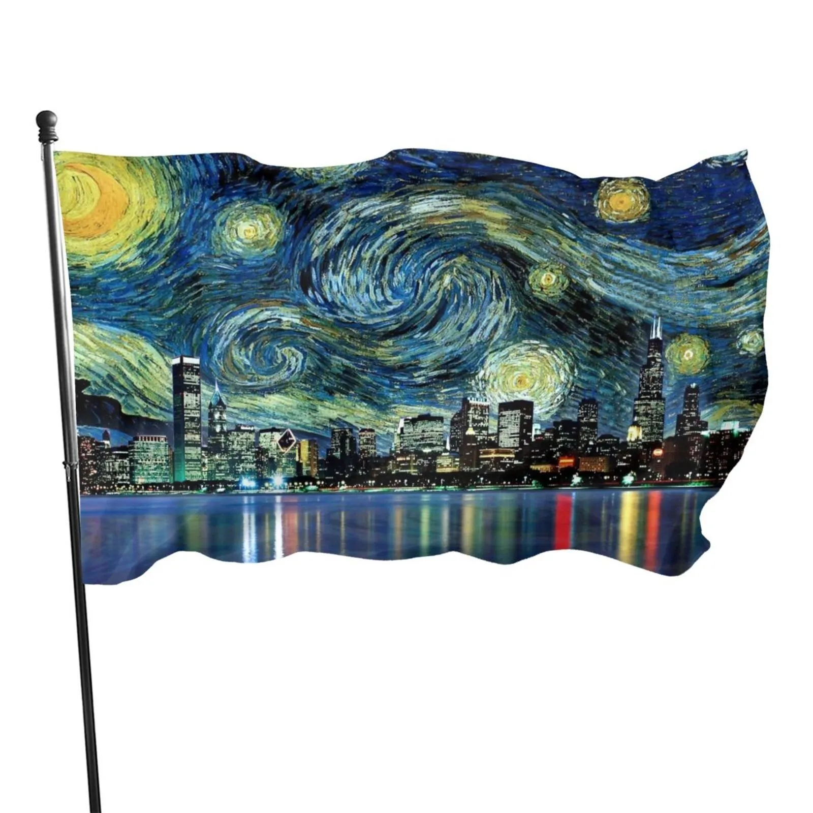 

2021 Free Shipping 3d Printing World Famous Painting Oil Painting Decoration Flag 120x180cm 90x150cm