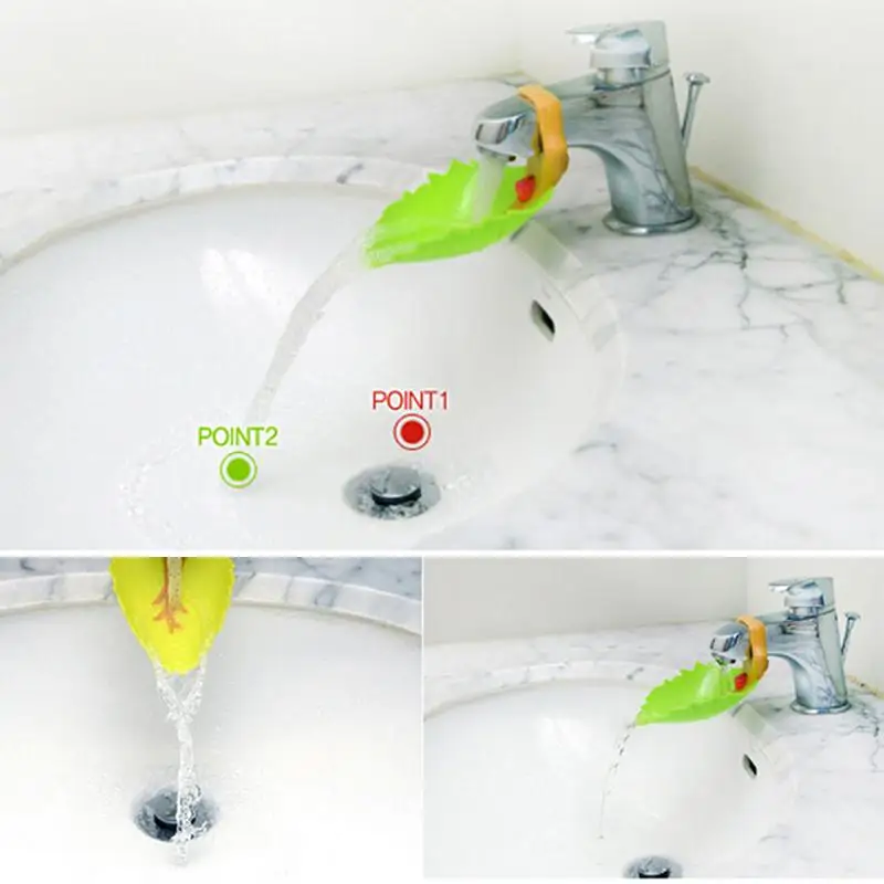 

Baby Kids Hand Washing Sink Gift Plastic Faucet Extender Shape Baby Faucet Extender Leaf Design