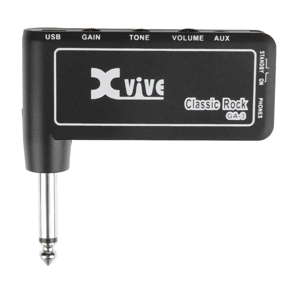 xvive ga 3 mini tragbare elektrische gitarre stecker kopfhörer verstärker mini kopfhörer amp gebaut in verzerrung gitarre zubehör