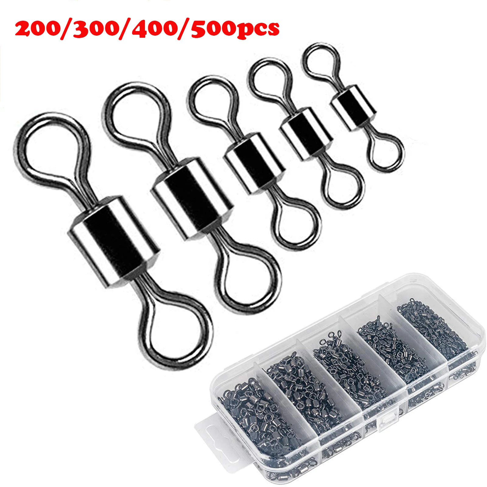 

200-500pcs Copper Fishing Rolling Barrel Swivel Connector Tackle Saltwater