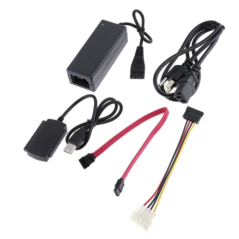 

SATA PATA IDE Drive To USB 2.0 Adapter Converter Cable For Hard Drive Disk HDD 2.5" 3.5" With External AC Power Adapter