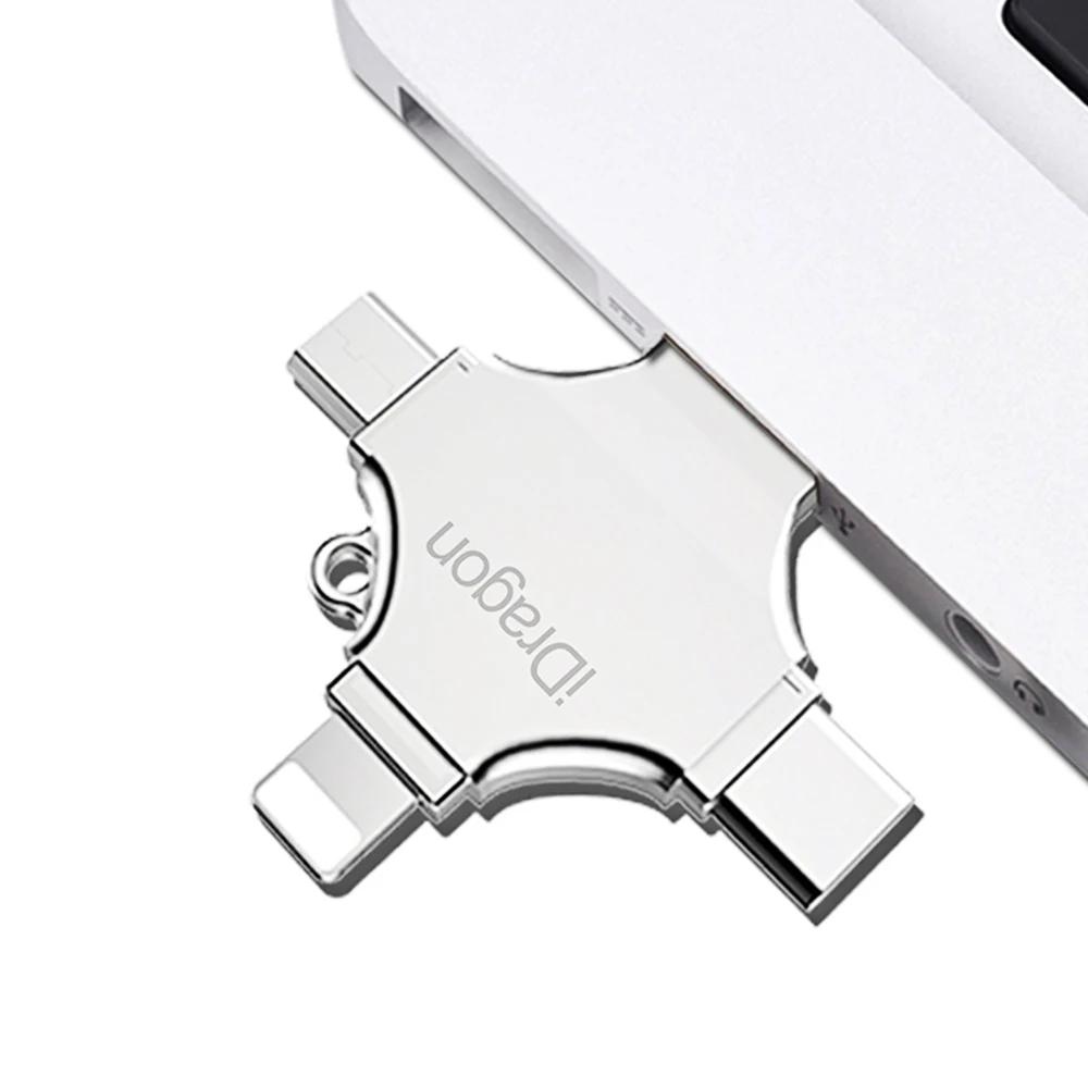 IOS OTG USB флэш накопитель первый 4 в 1 для iPhone/IOS/Type C/Android/PC 128 Гб 64 ГБ 32 16 ГБ|Переходники