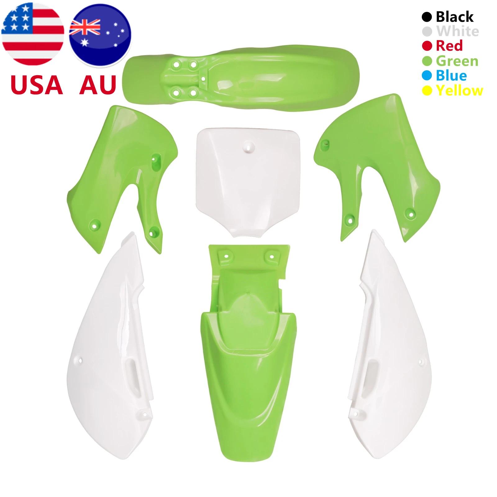 Комплект пластиковых обтекателей для мотоциклов крылья Kawasaki KLX110 KX65 Suzuki DRZ110|fairing